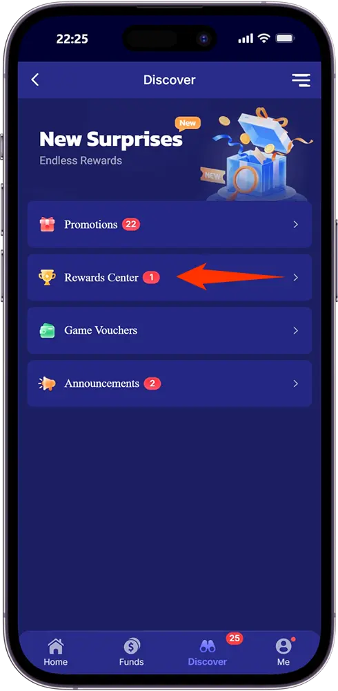 Big Swerte Rewards Center Showing the Available Signup Bonus