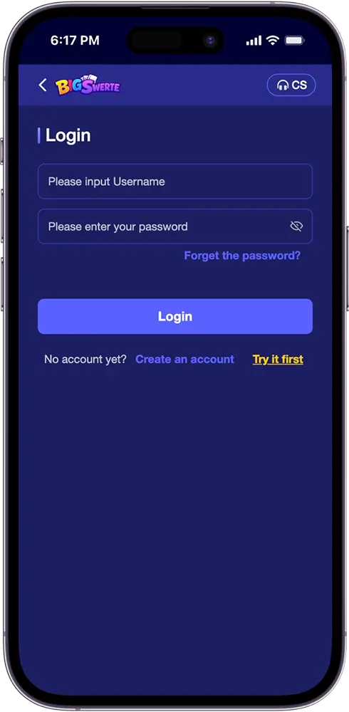 Forgot Password Link On The Big Swerte Login Screen